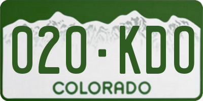CO license plate 020KDO