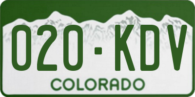 CO license plate 020KDV