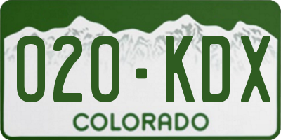 CO license plate 020KDX