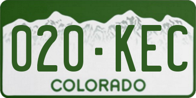 CO license plate 020KEC