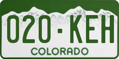CO license plate 020KEH