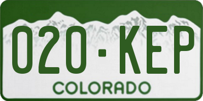 CO license plate 020KEP