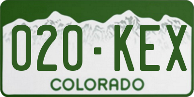 CO license plate 020KEX