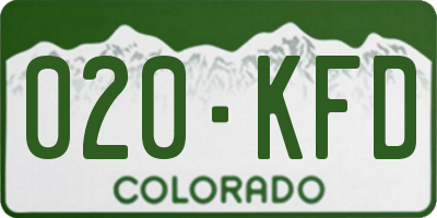 CO license plate 020KFD