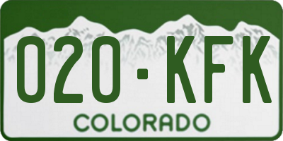 CO license plate 020KFK