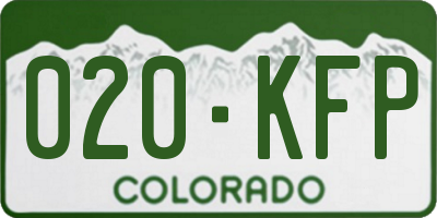 CO license plate 020KFP