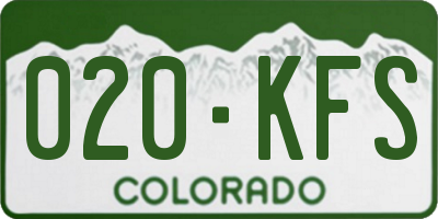 CO license plate 020KFS