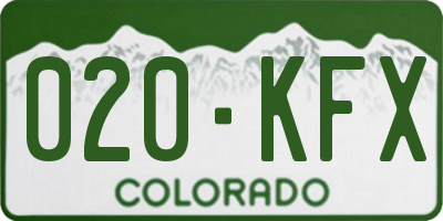 CO license plate 020KFX