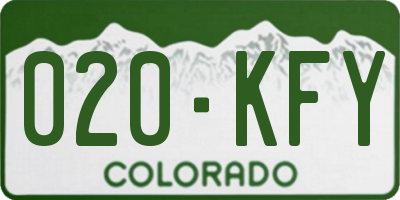 CO license plate 020KFY