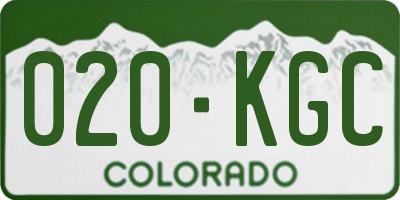 CO license plate 020KGC