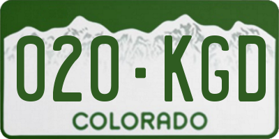 CO license plate 020KGD