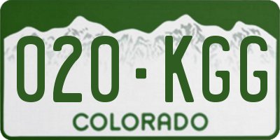 CO license plate 020KGG