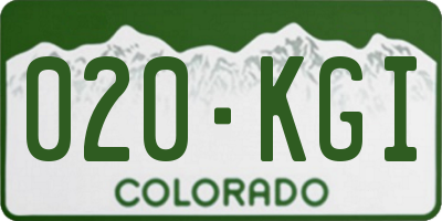CO license plate 020KGI