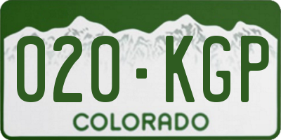 CO license plate 020KGP