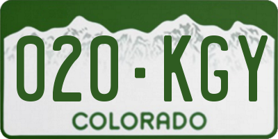 CO license plate 020KGY