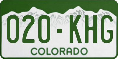 CO license plate 020KHG