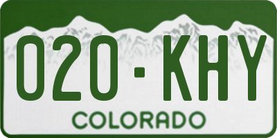 CO license plate 020KHY