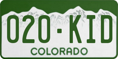 CO license plate 020KID
