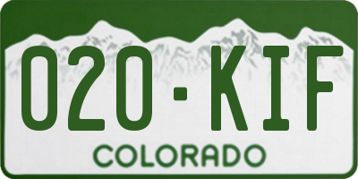 CO license plate 020KIF