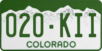 CO license plate 020KII