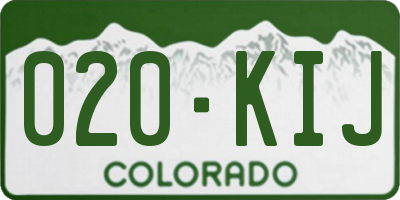 CO license plate 020KIJ