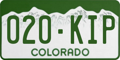 CO license plate 020KIP