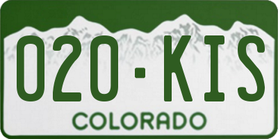 CO license plate 020KIS