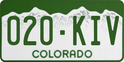 CO license plate 020KIV