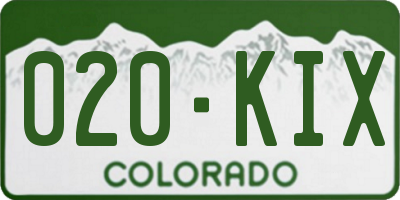 CO license plate 020KIX