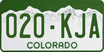 CO license plate 020KJA
