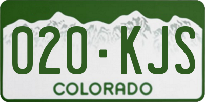 CO license plate 020KJS