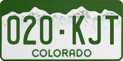 CO license plate 020KJT