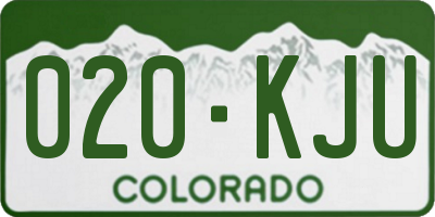 CO license plate 020KJU