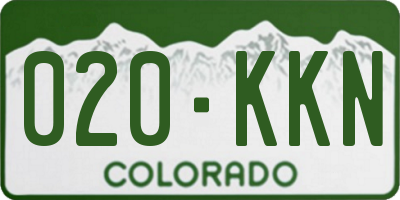CO license plate 020KKN