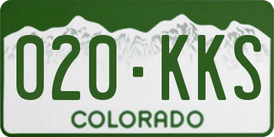 CO license plate 020KKS