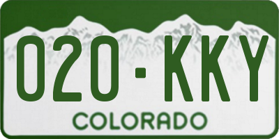 CO license plate 020KKY