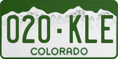 CO license plate 020KLE