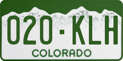 CO license plate 020KLH