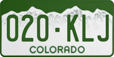 CO license plate 020KLJ