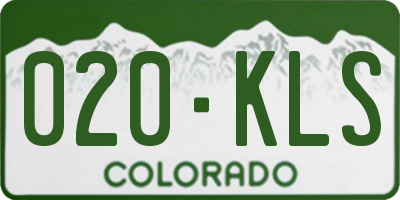 CO license plate 020KLS