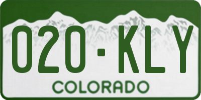 CO license plate 020KLY