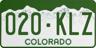 CO license plate 020KLZ