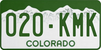 CO license plate 020KMK