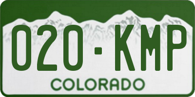 CO license plate 020KMP