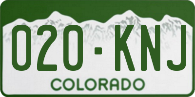 CO license plate 020KNJ