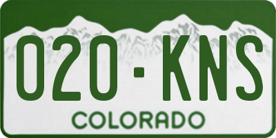 CO license plate 020KNS