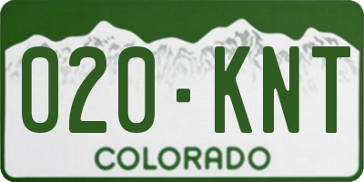 CO license plate 020KNT