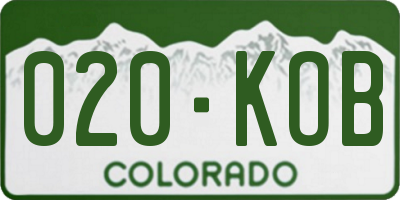 CO license plate 020KOB