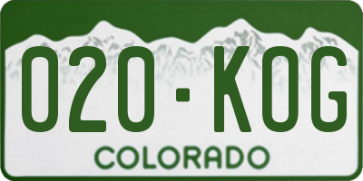 CO license plate 020KOG