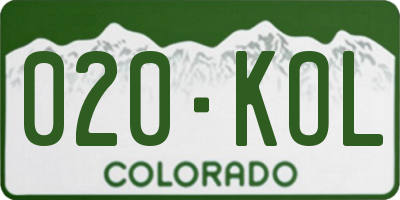 CO license plate 020KOL